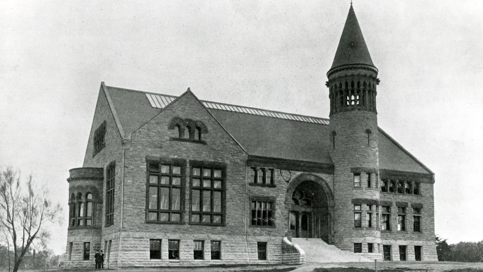 Black and white photo of Orton Hall from 1895