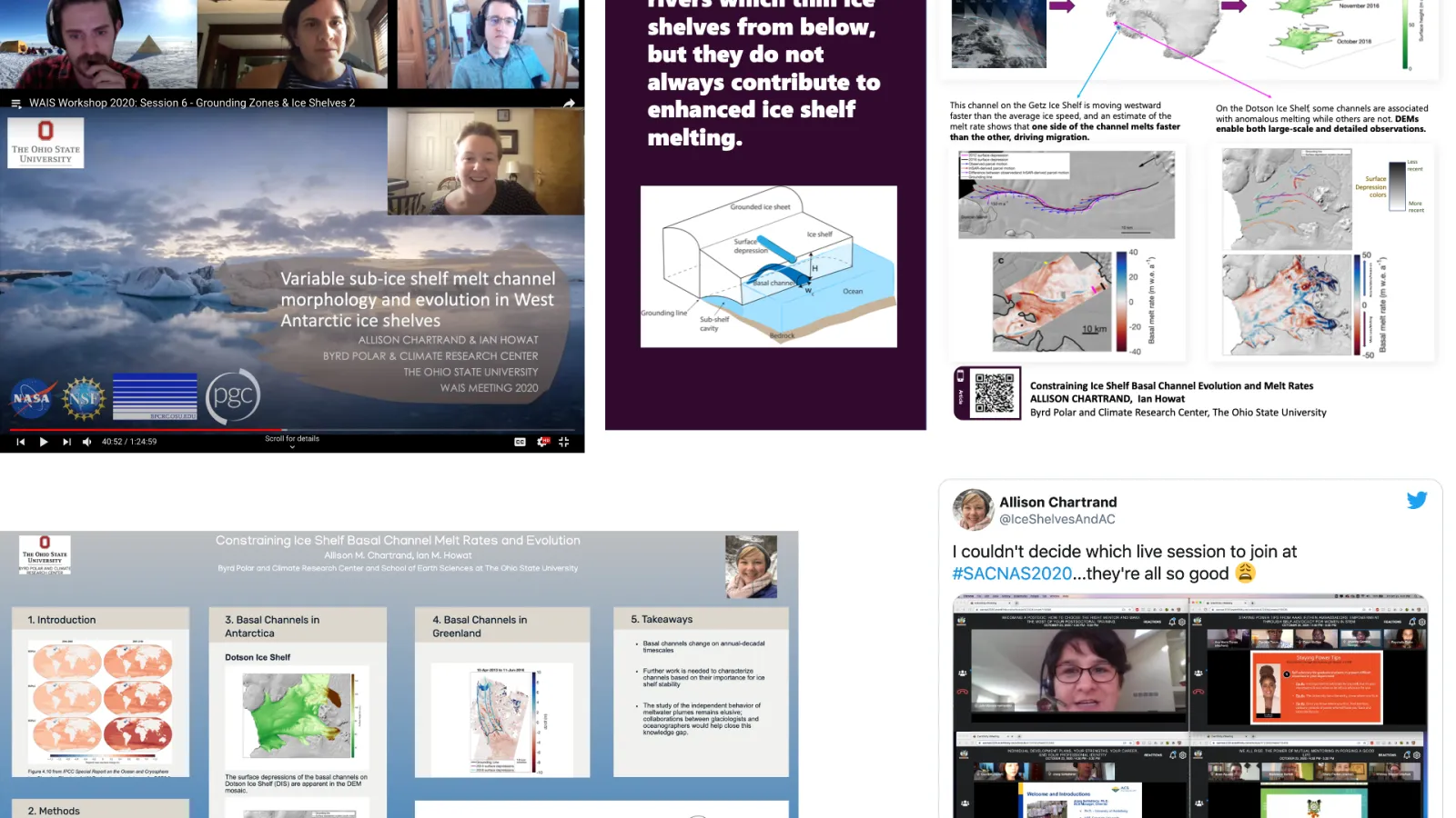 Screenshot of conference screens
