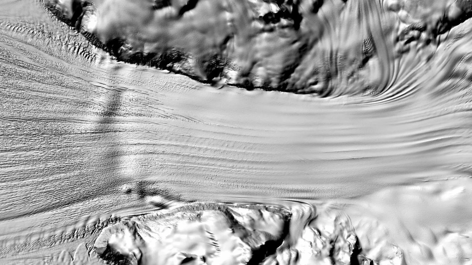 Topography of glacier south of Dry Valleys, Antarctica