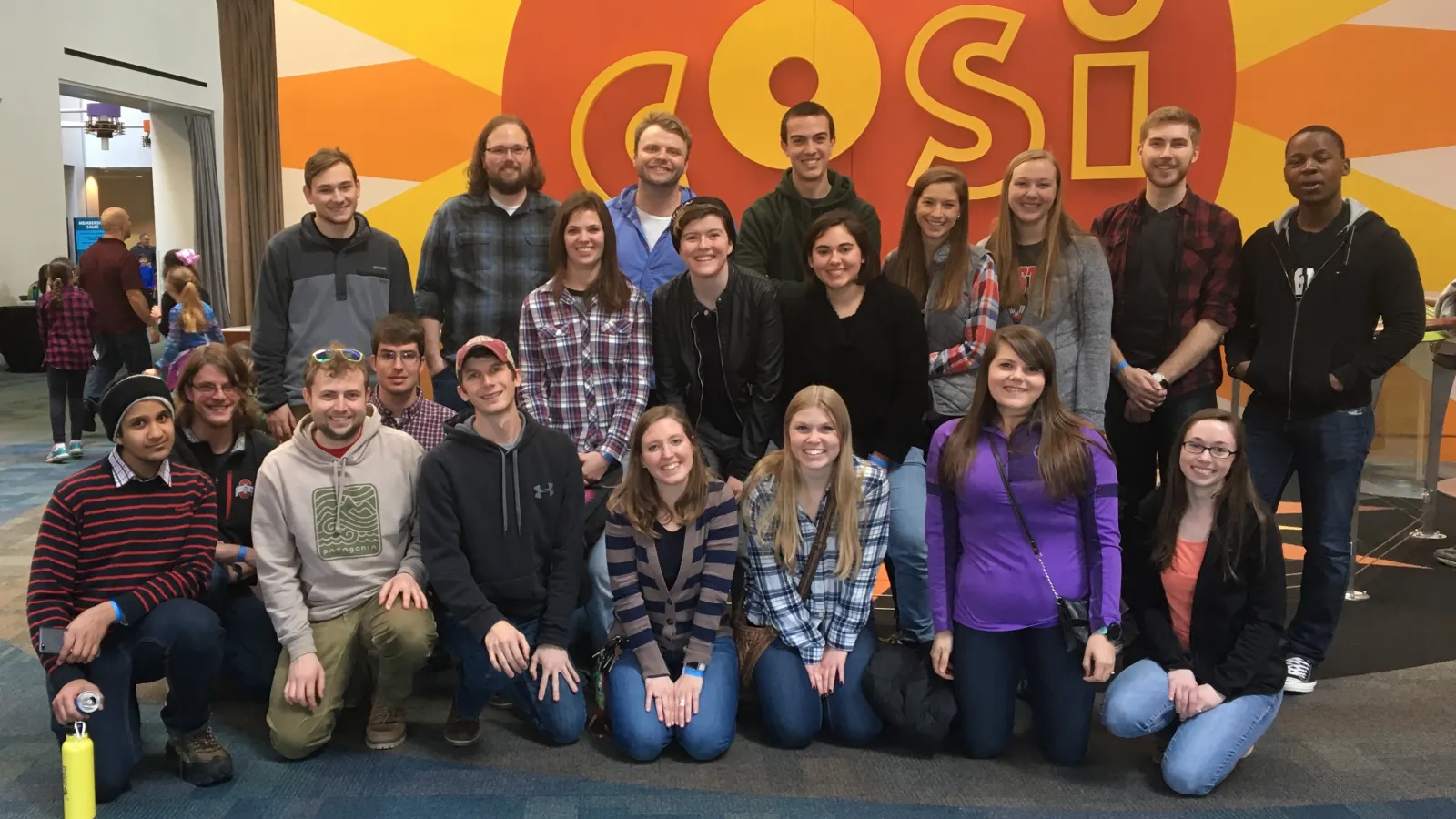 Photo of prospective and current students, who visited COSI on Saturday