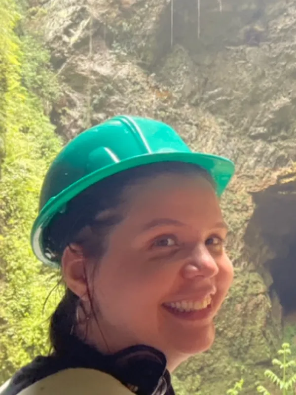 a person wearing a safety helmet
